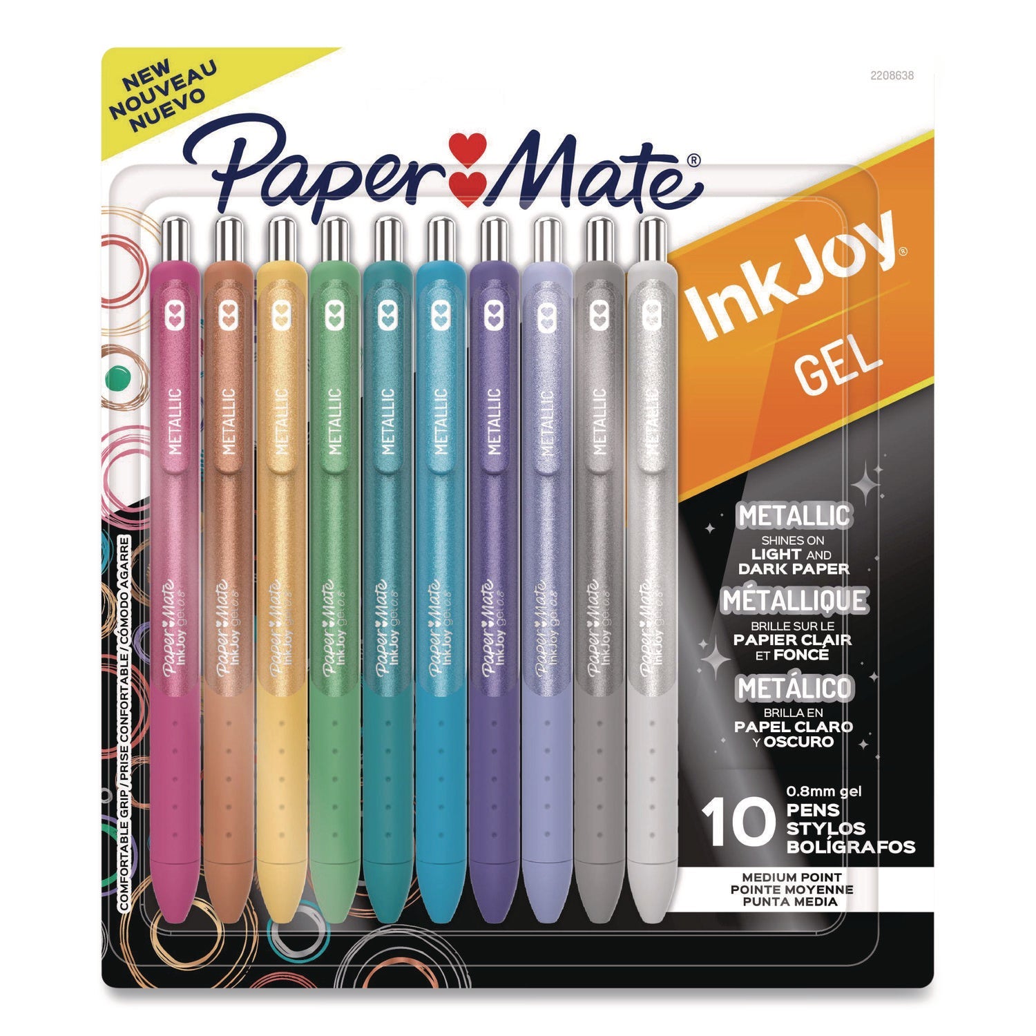 paper-mate-r-inkjoy-metallic-gel-pen-retractable-medium-0-8-mm-assorted-ink-assorted-barrel-10-pack-san2208638_1